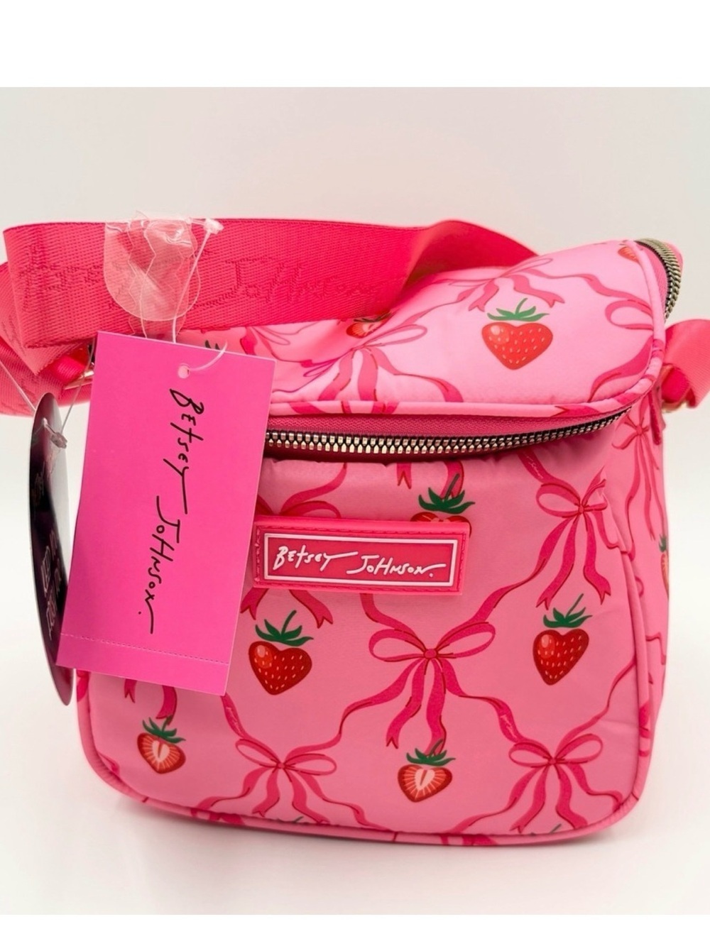 Betsey Johnson Strawberry and Bows cube lunch tote!!!!